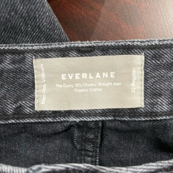 NEW Everlane The Curvy '90s Cheeky® Straight Jeans in Washed Black Size 32 - Picture 11 of 12